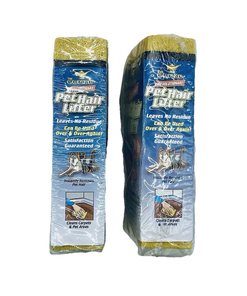 THE GONZO REVOLUTIONARY! PET HAIR LIFTER by MAGIC AMERICAN 6”x3”x1-3/8” LOT OF 2