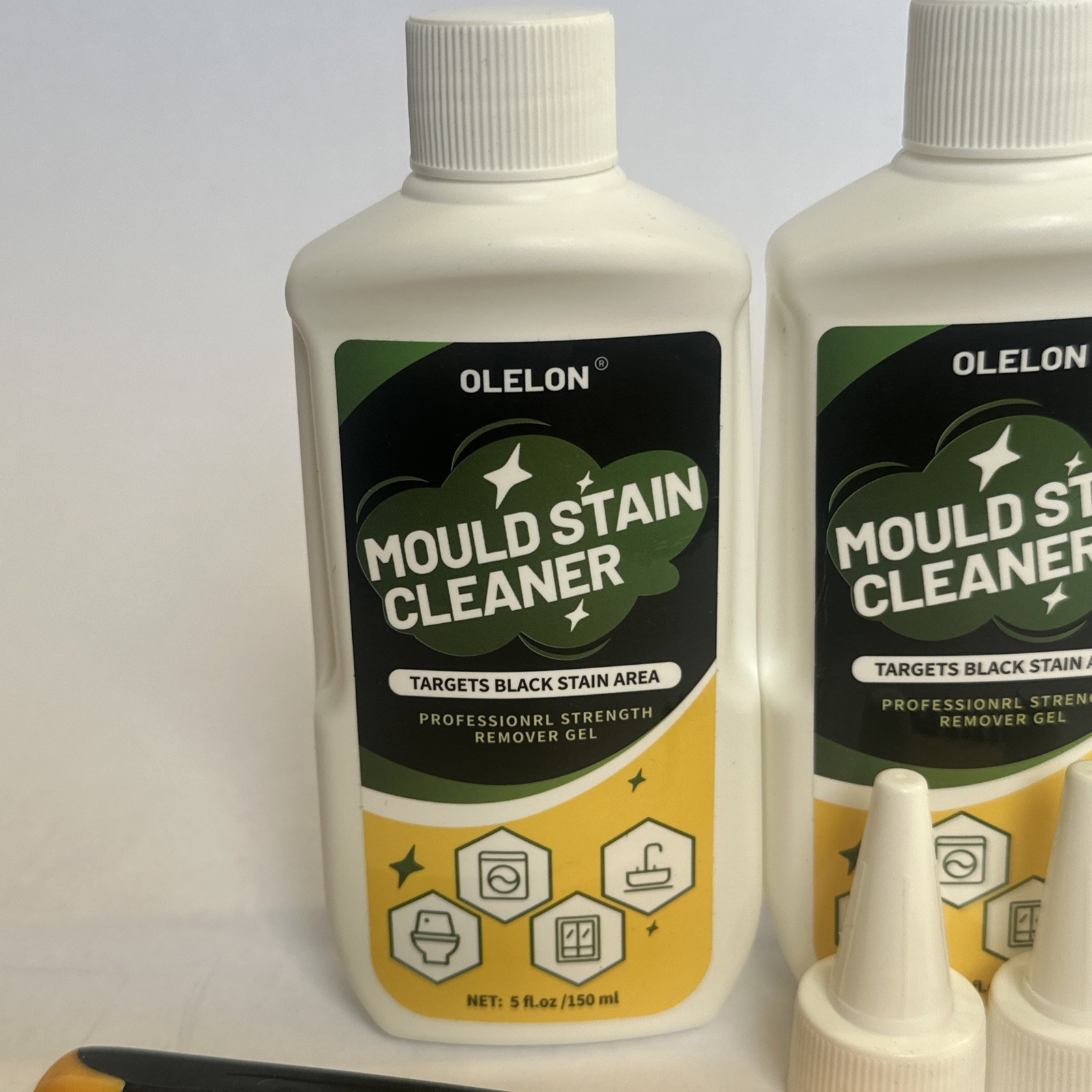 OLELON Mold Mould Stain Remover Gel Sink Toilet Wash Machine Cleaner Brush 2 Pc
