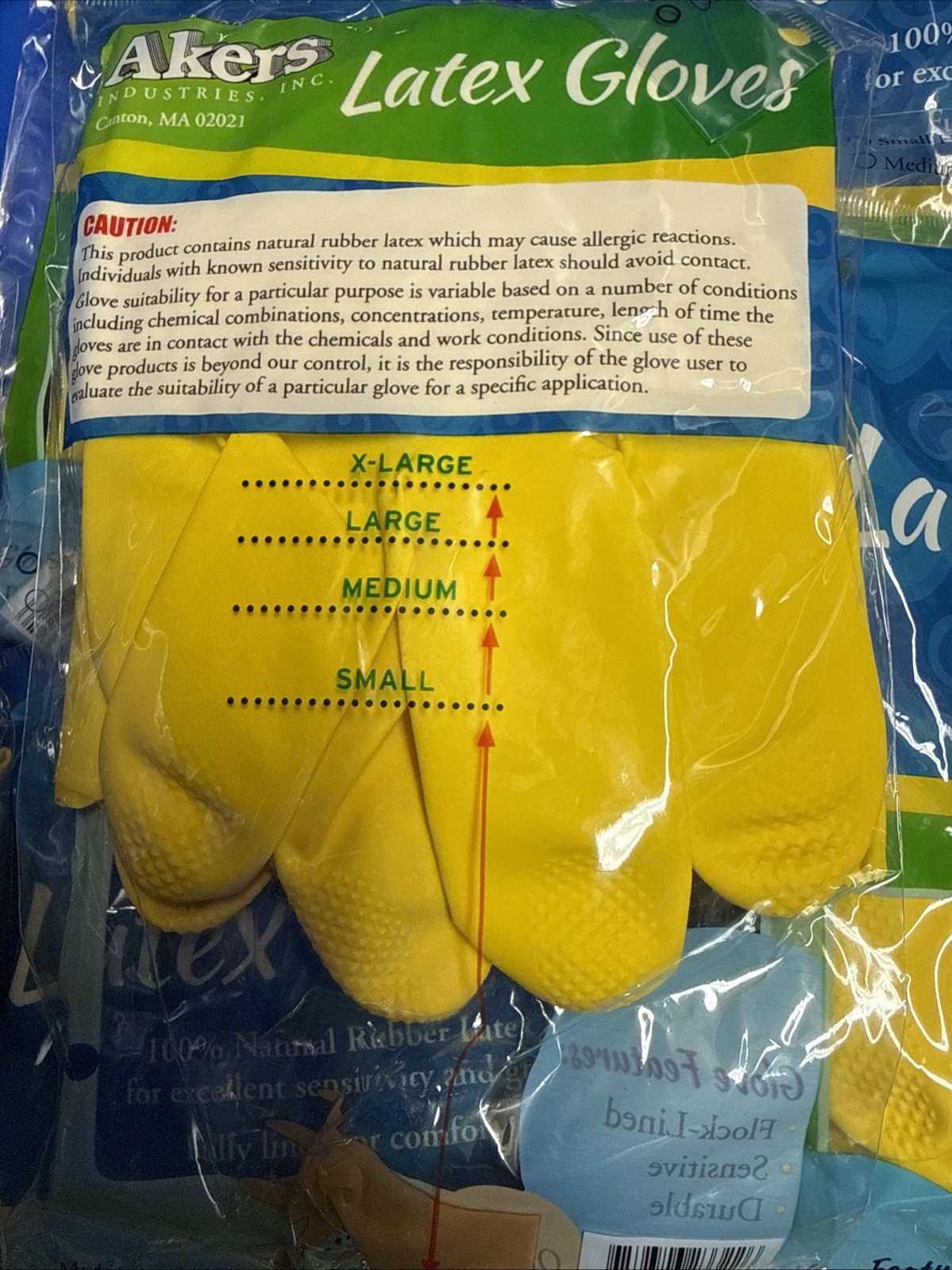 Pack Of 12 PAIRS * AKERS Industries LATEX Gloves Flock lined-Durable