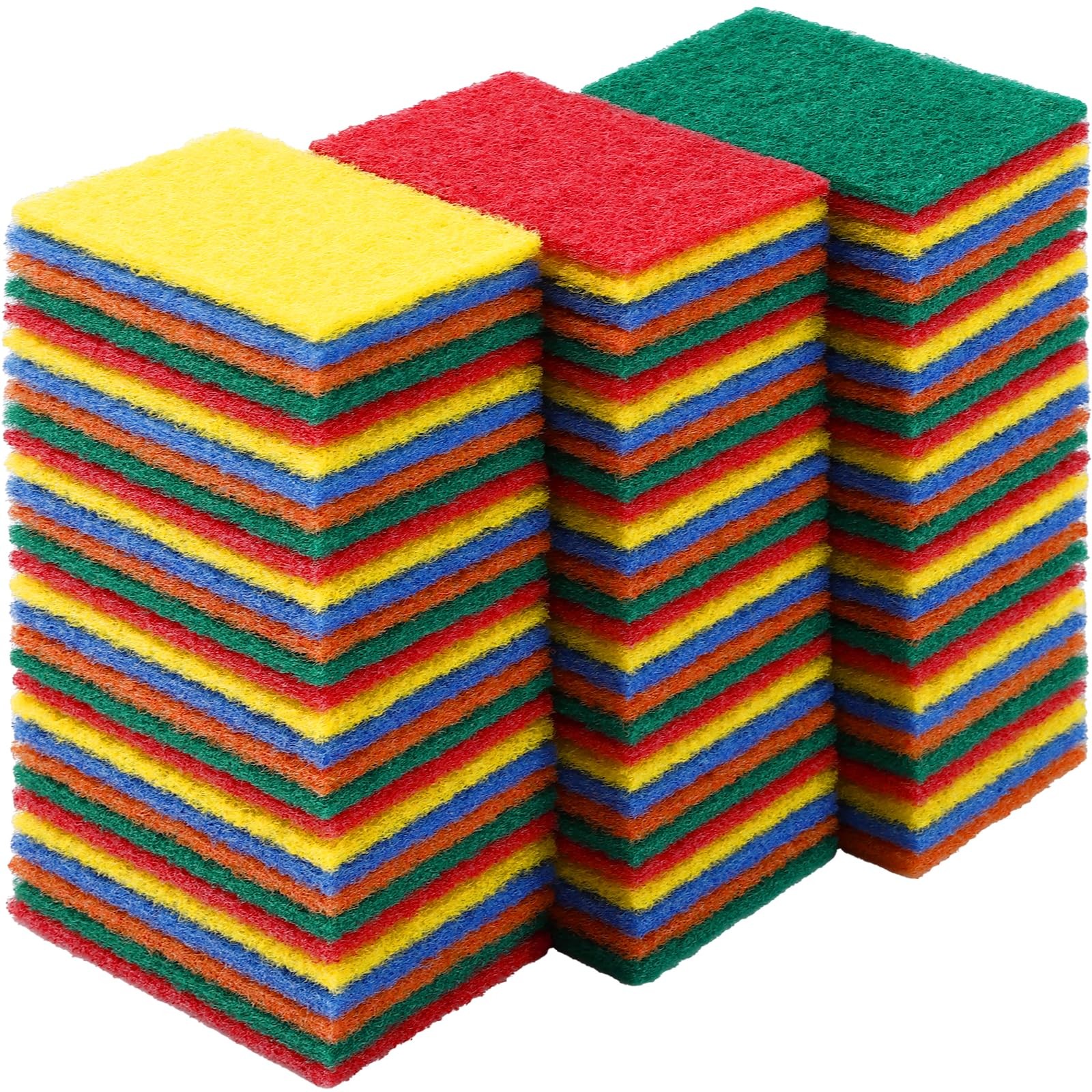 100 Pcs Scouring Pads,Heavy Duty Scour Pads,Dish Scrubber Scouring Pad,Reusab…