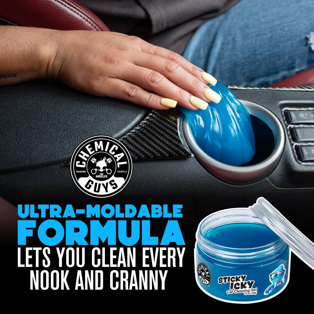 Chemical Guys Sticky Icky Car Cleaning Gel, Green Apple, Interior Car Cleaner, R