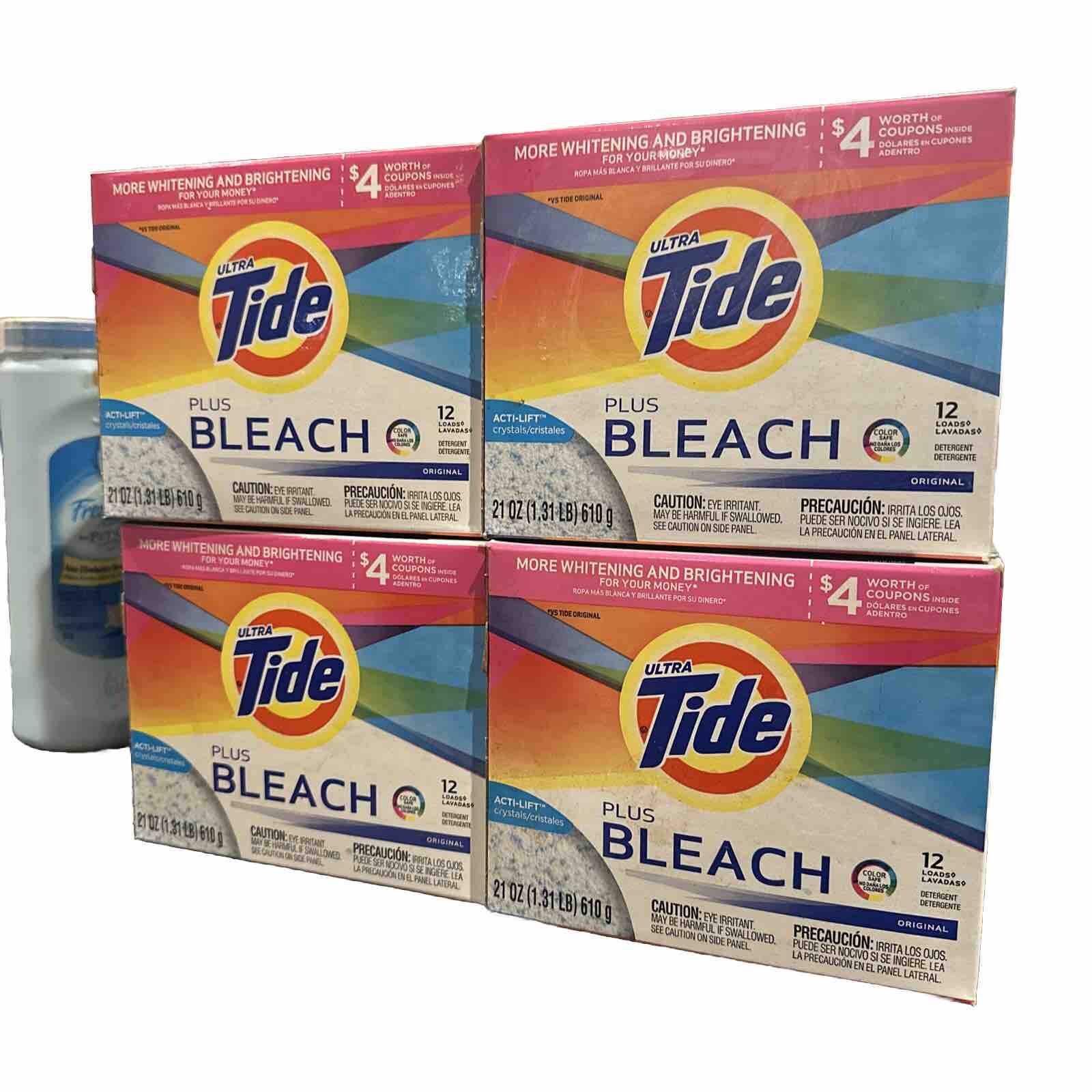 X4 Tide Plus Bleach Acti-Lift Crystals Laundry Detergent Powder 21 oz 12 Loads