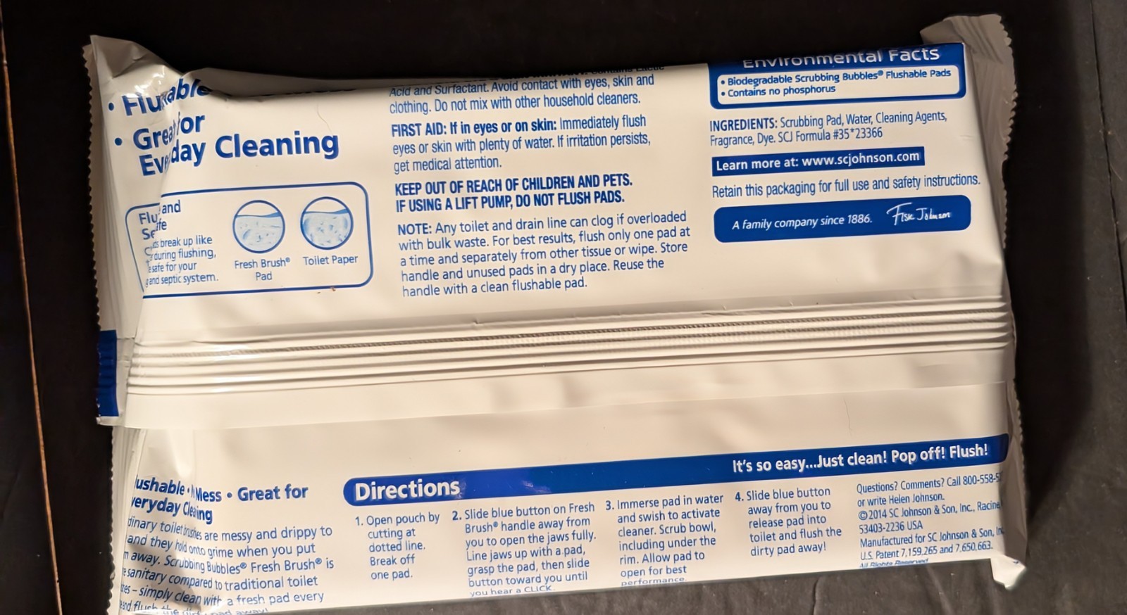2 Pack Scrubbing Bubbles 12 Fresh Brush Flushable Pad Refills. Citrus Action New
