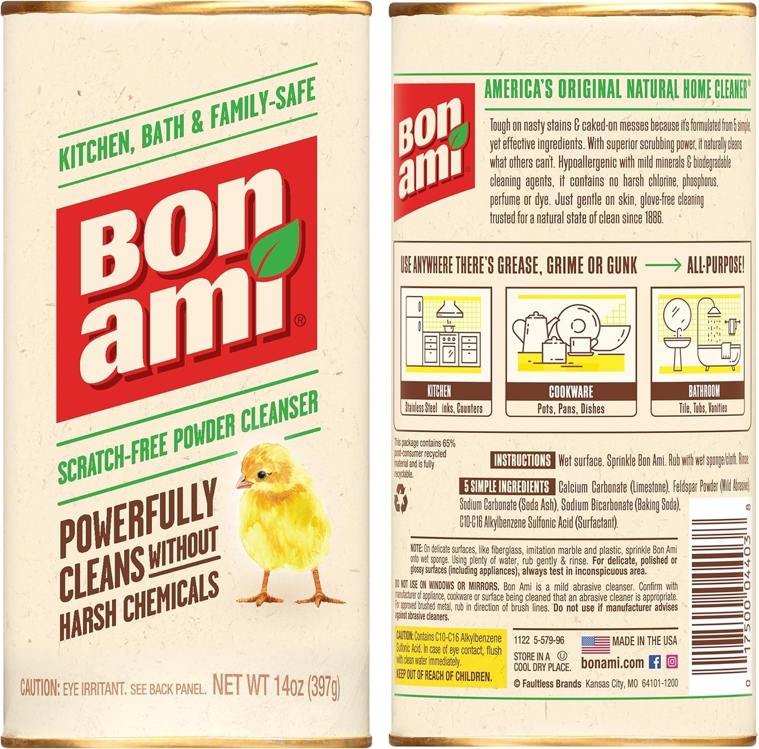 Powder Cleanser for Kitchens & Bathrooms – All types of Surfaces, Cleans Grim…