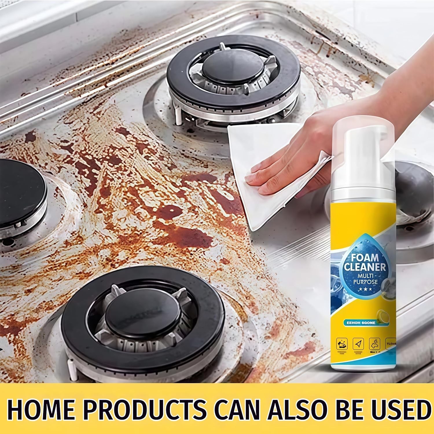 4-in-1 Multi-Enzyme Foam Cleaner, All-Purpose Spray 5oz with Sponge & Towel