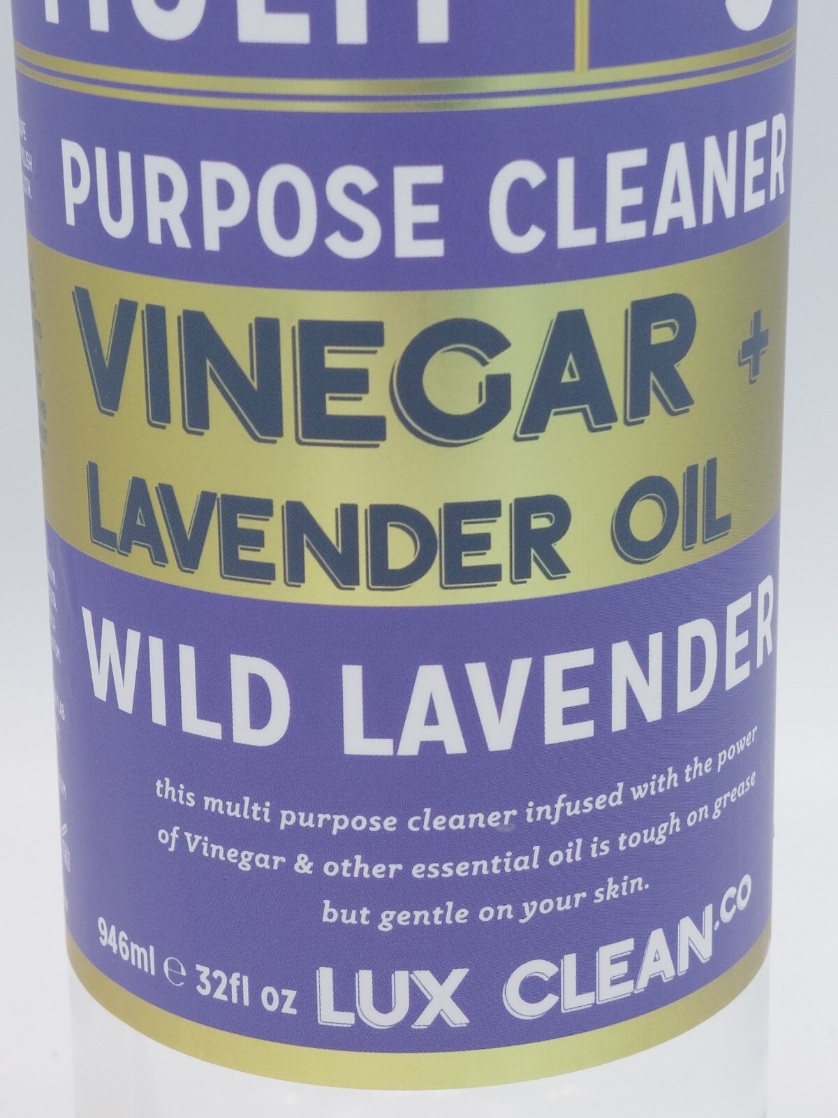 2 Lux Clean Vinegar & Wild Lavender Oil No 3 Multi-Purpose Spray Cleaner 32oz