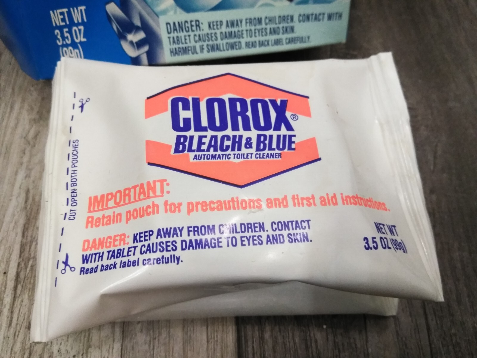 RETIRED Clorox Automatic Toilet Bowl Cleaner, Bleach & Blue 3.5oz (2pc-box) PROP
