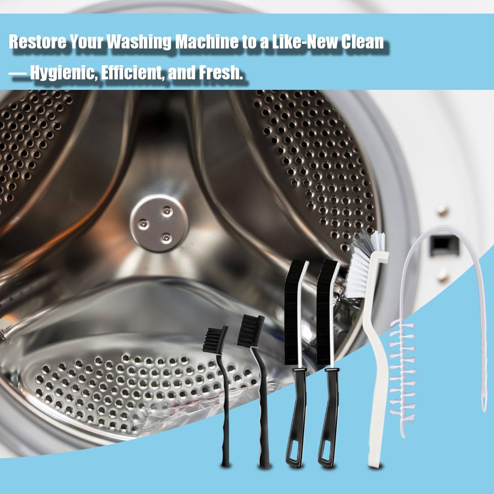 Washing Machine Cleaning Brush,Dryer Vent Cleaner Kit,Crevice Brush for Bathr…