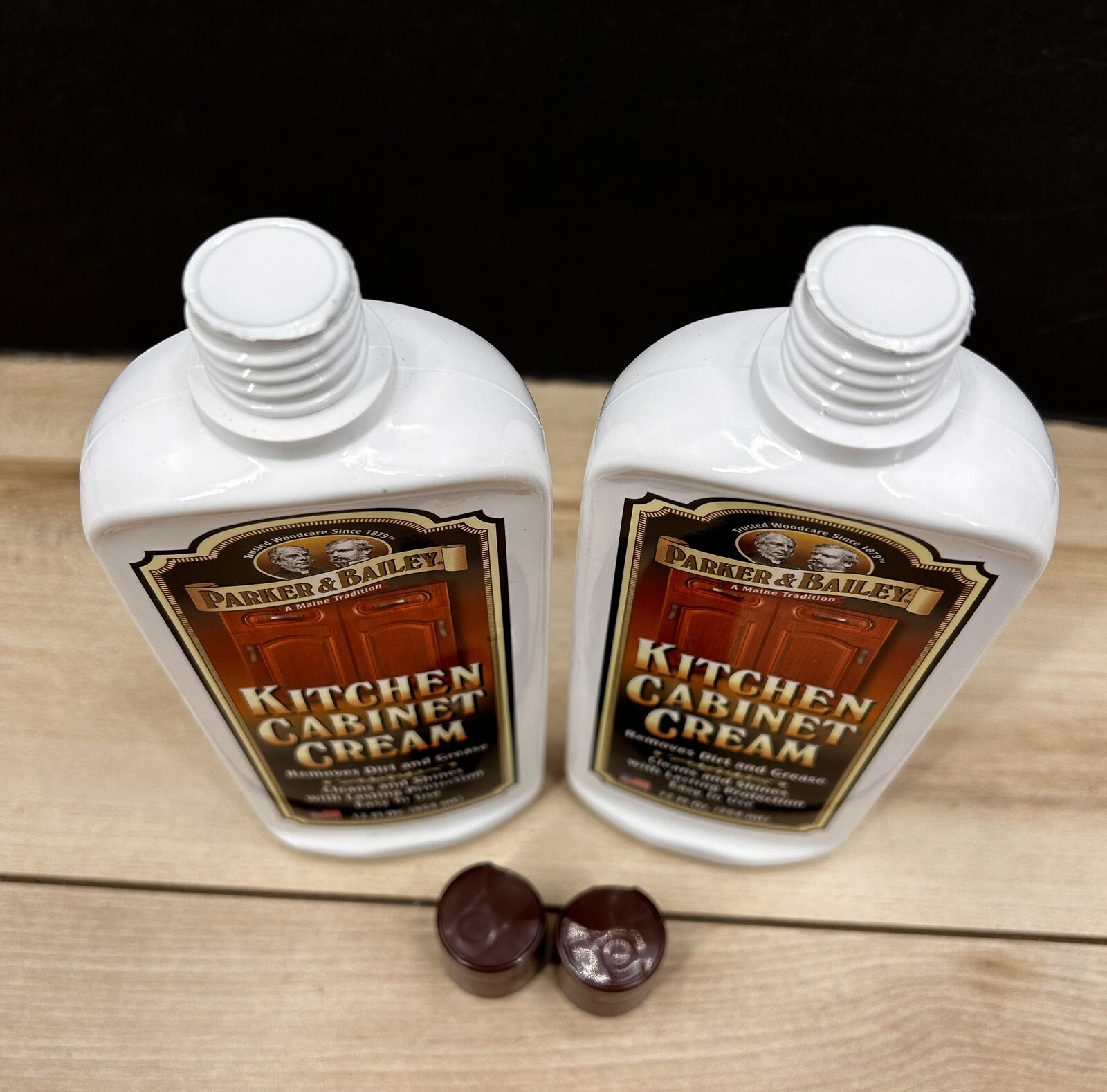 (2) PARKER & BAILEY CABINET CREAM All Woods Clean Shine Lasting Protection 12oz