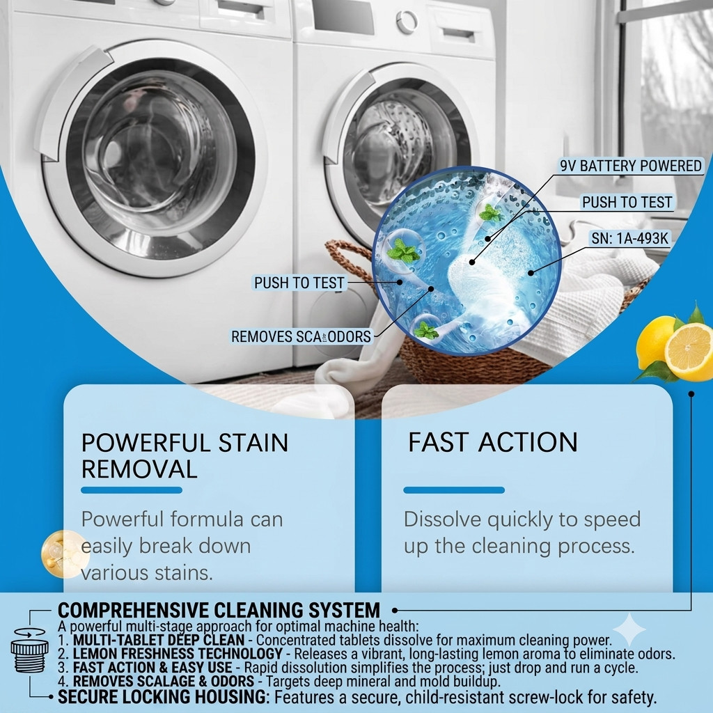 Uproot Clean Washing Machine Cleaner Tablets – 12 Pack for a 12 Month Supply. Fo