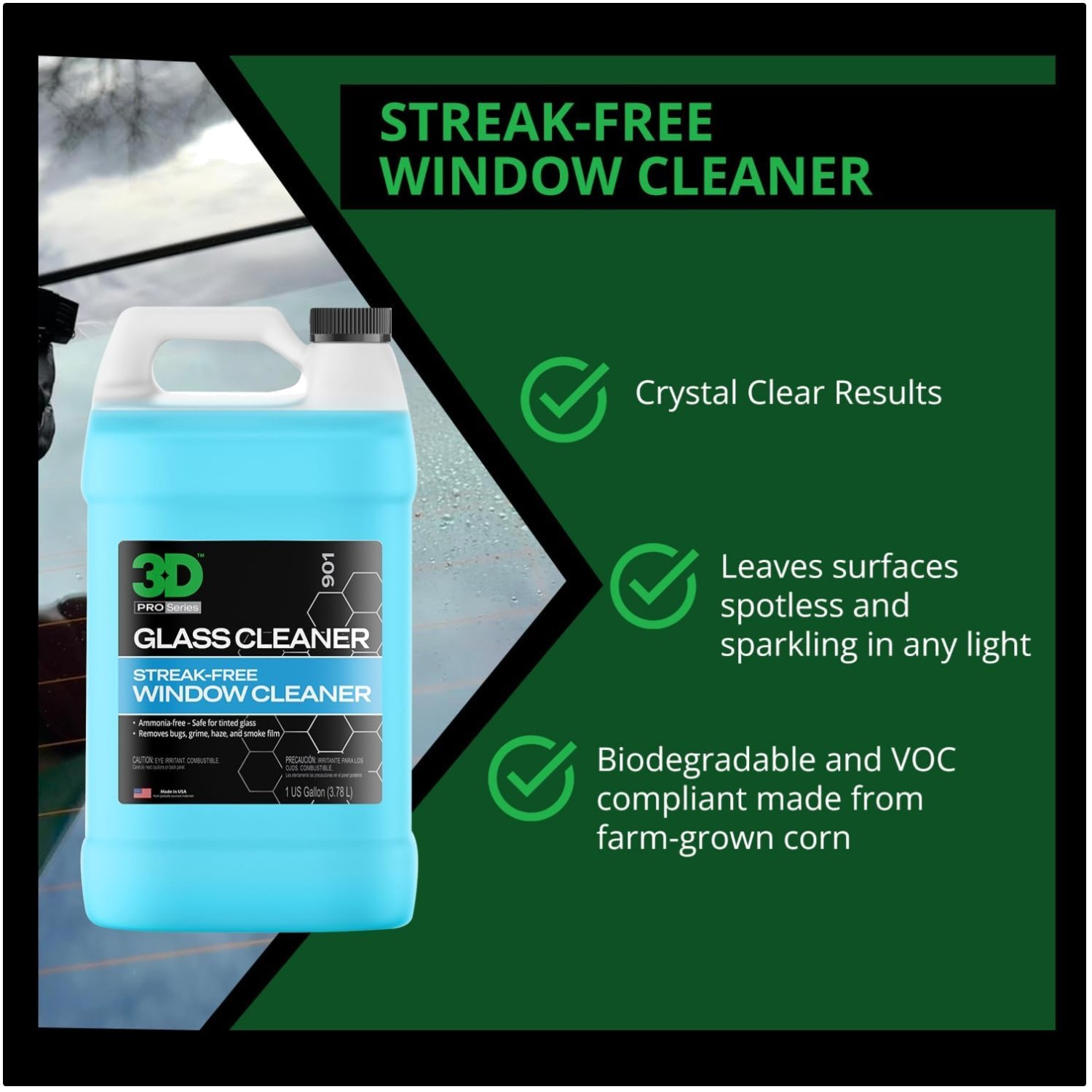 Eco-Friendly Glass Cleaner – Farm-Grown Corn Formula