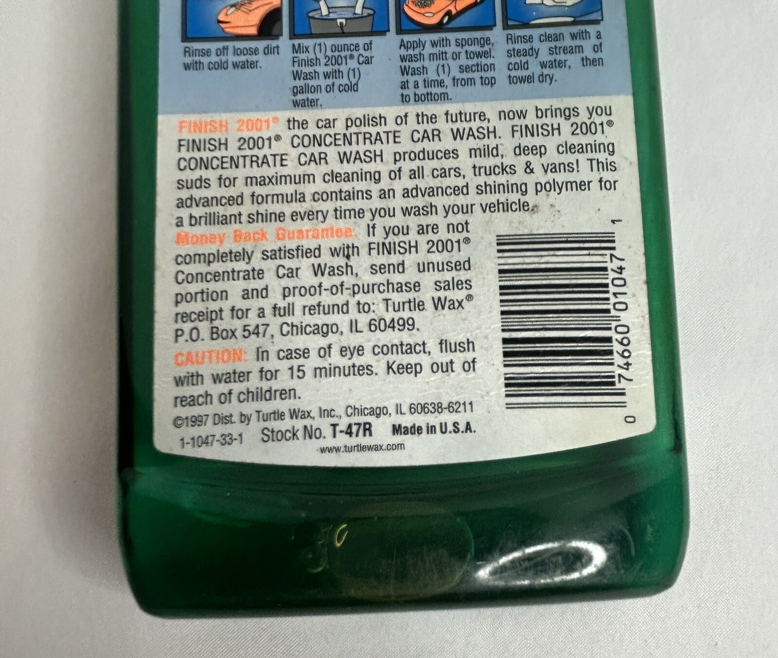 Vintage (1997) Turtle Wax 2001 Concentrate Car Wash with Shine Enhancers 16 Oz