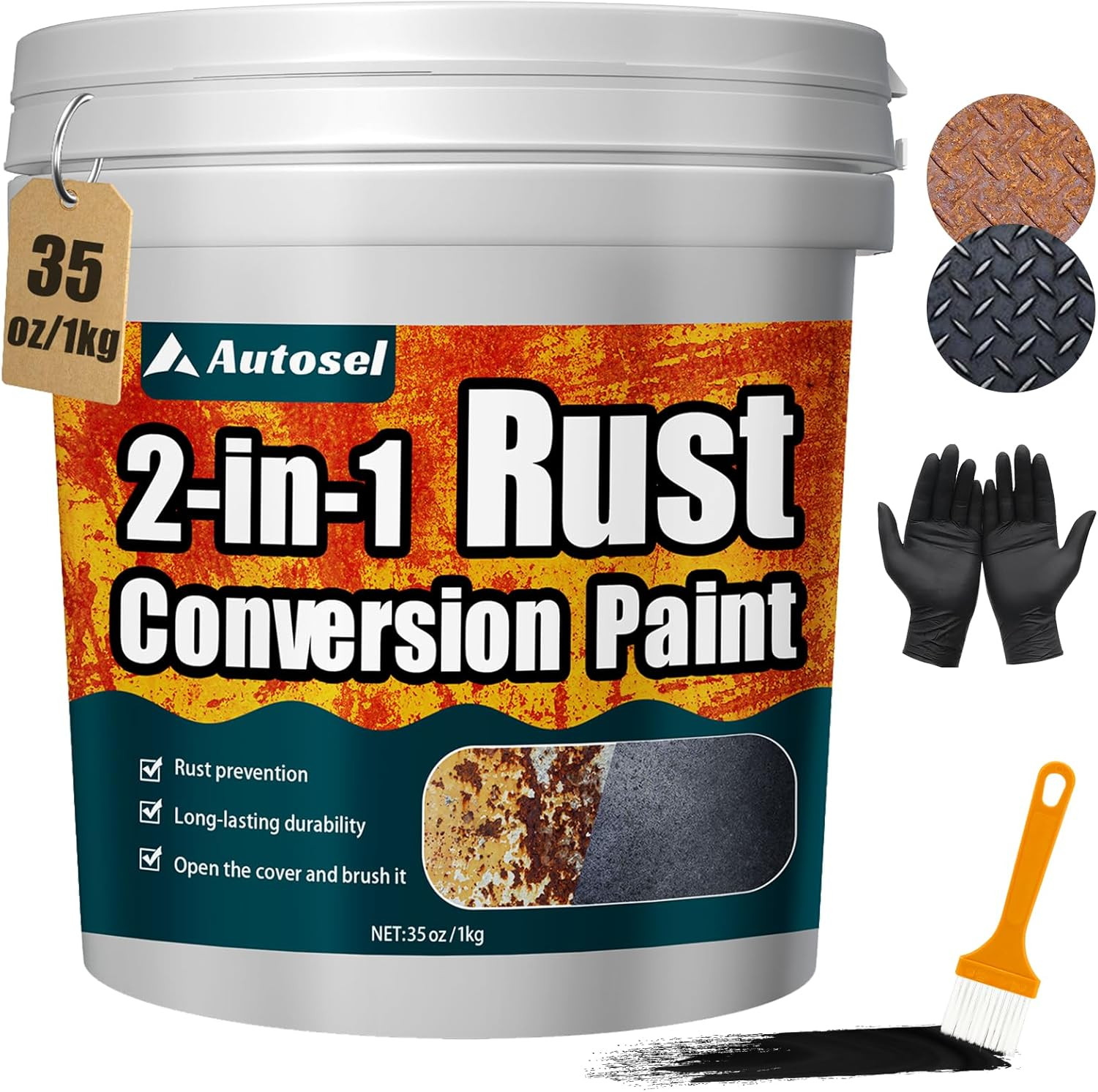 2-In-1 Rust Converter & Metal Primer, Stops Rust,Rust Inhibitor Paint for Metal