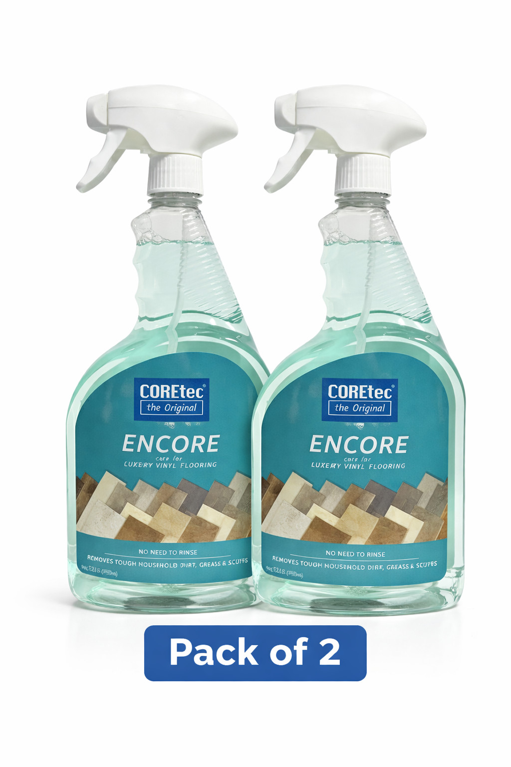 Coretec Encore Floor Cleaner 2 Pack No Rinse Multi Surface Care