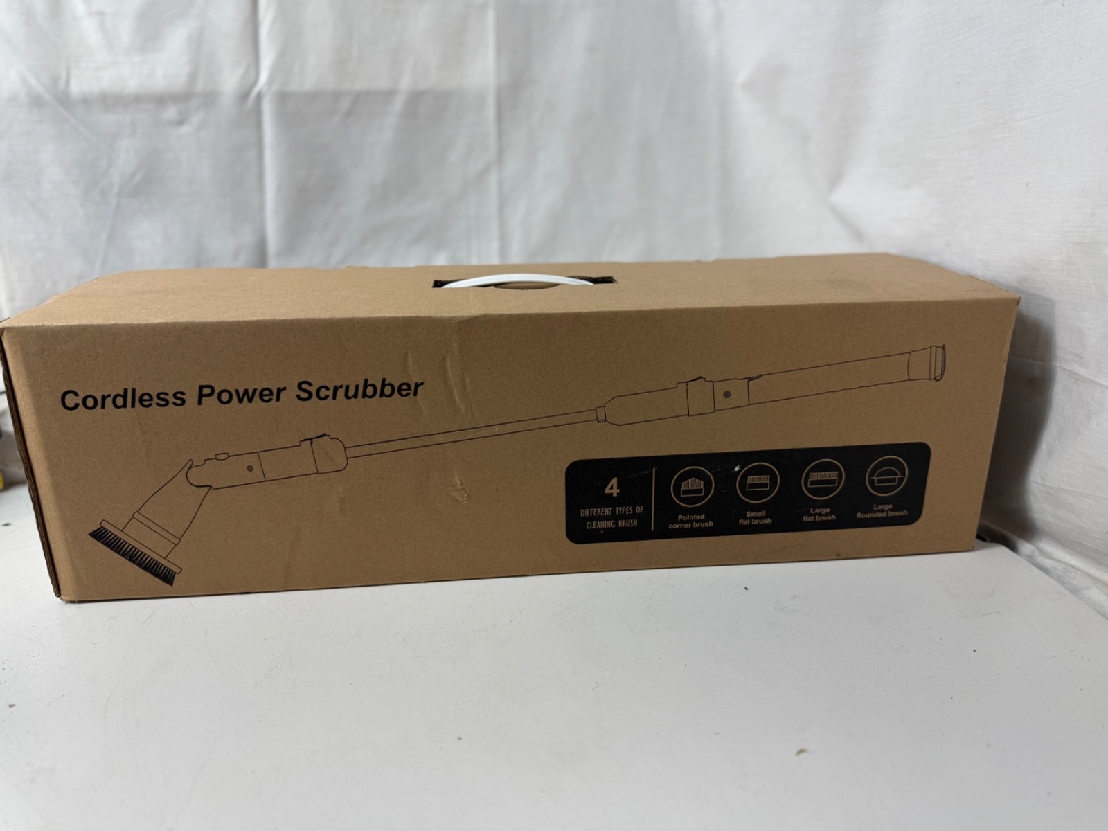 Homitt Cordless Power Scrubber Electric Bathroom Cleaning Brush Open Box New