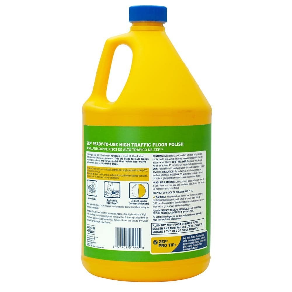 ZEP 1 Gal High Traffic Floor Polish High Gloss Floor Finish for Vinyl Tile