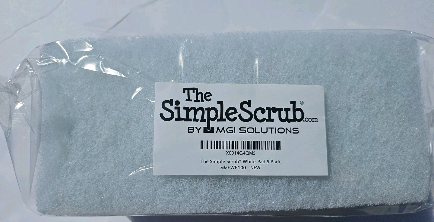 1 PACK OF 5 The Simple Scrub Tile Cleaning White Pads WP100