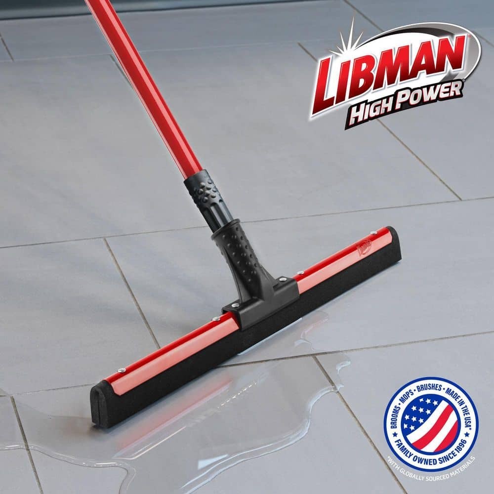 18 in. Flex Foam Blade Floor Squeegee with 52 Handle Steel Straight Durable New
