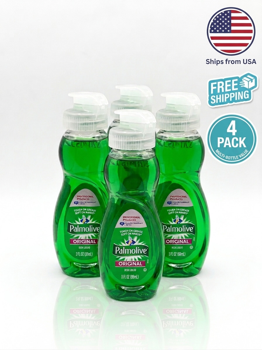 Palmolive Original Liquid Dish Soap 3 oz Travel Size Tough on Grease 4 Pack