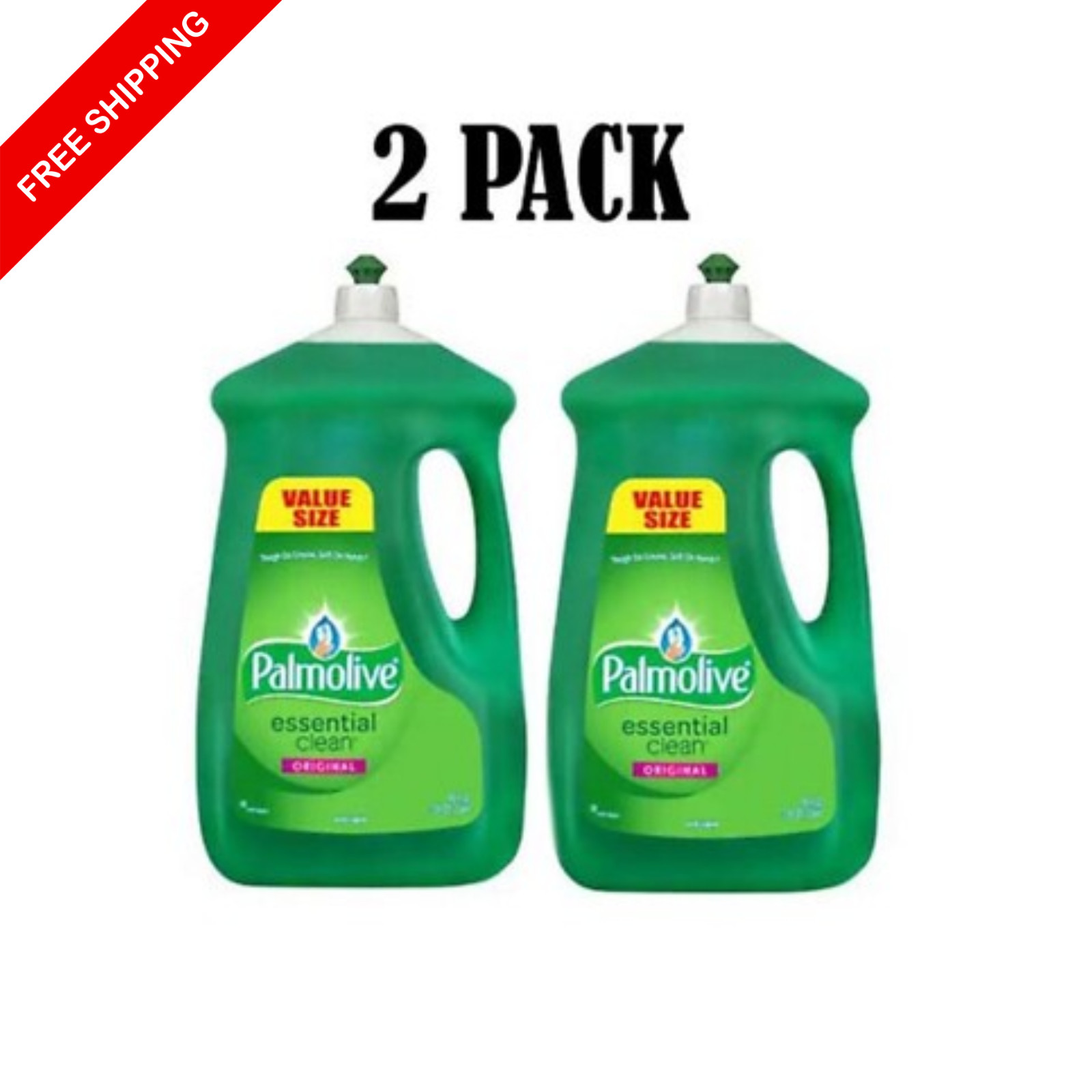 Palmolive Dishwashing Liquid, Original Scent, Green, 90oz Bottle. Pack of 2
