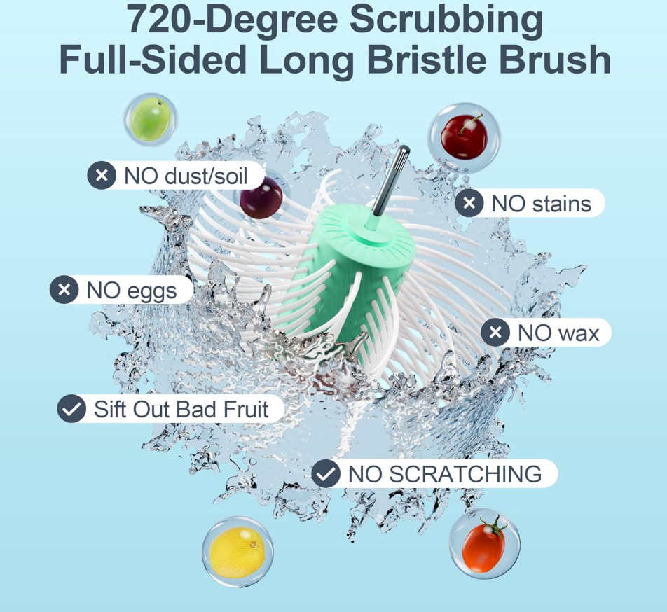 Fruit Cleaner Spinner Large Fruit Vegetable Washer Bowl Scrubber Basket Pro