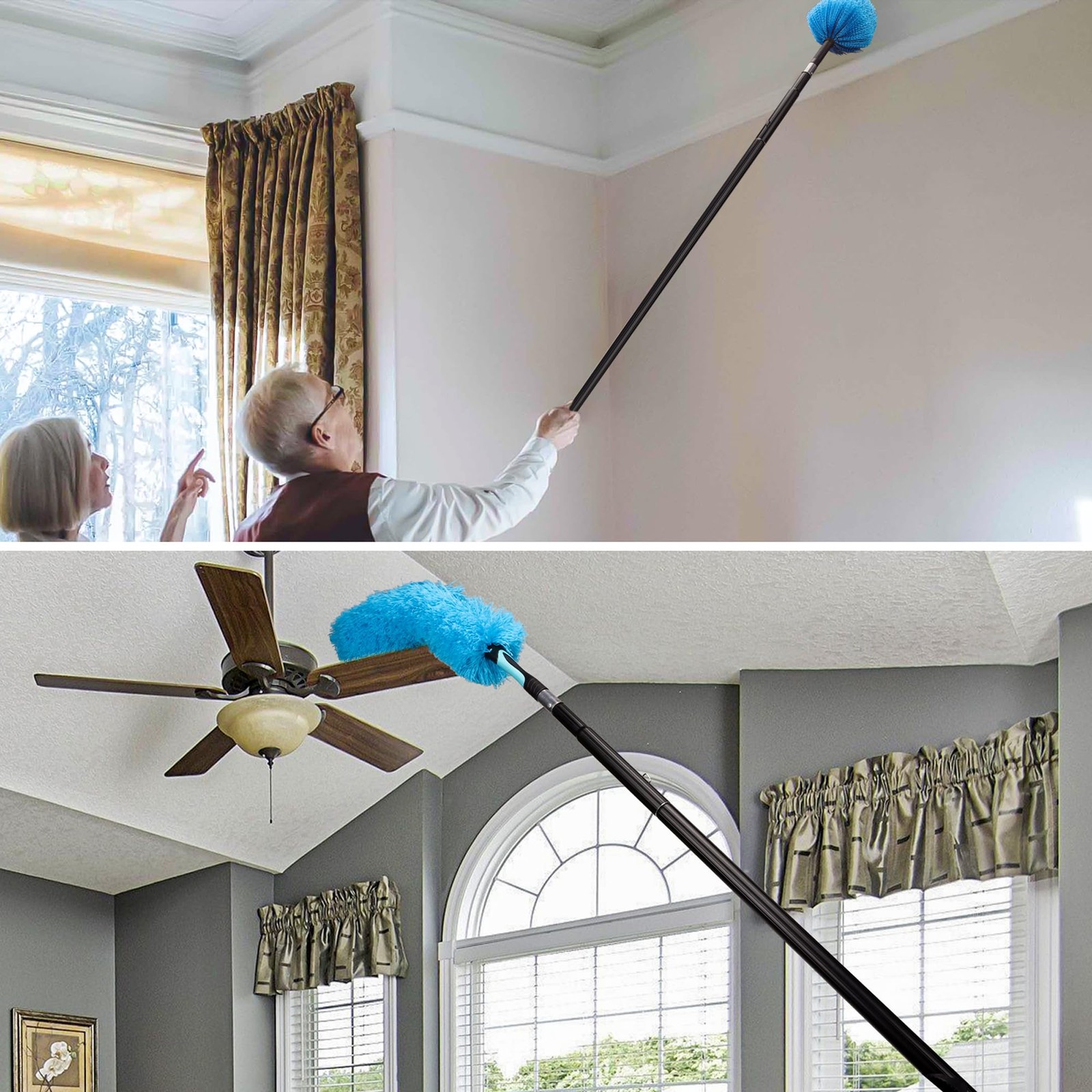 26FT Window Cleaning Brush Kit, 4-26ft Adjustable Water Fed Pole Kit, Solar P…