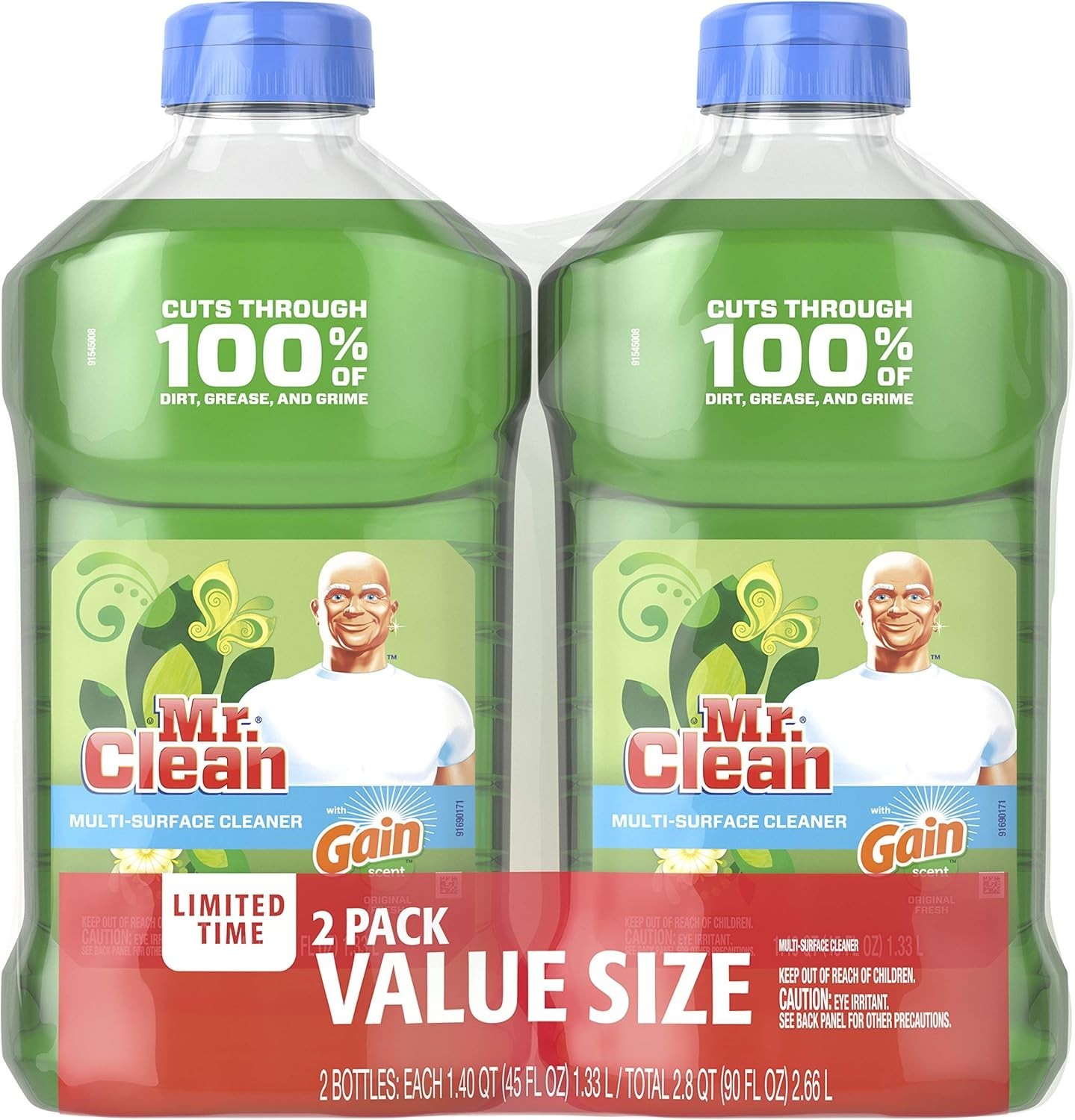 Mr. Clean Liquid All Purpose Multi-Surface Cleaner | with Gain Original – 45 Oun