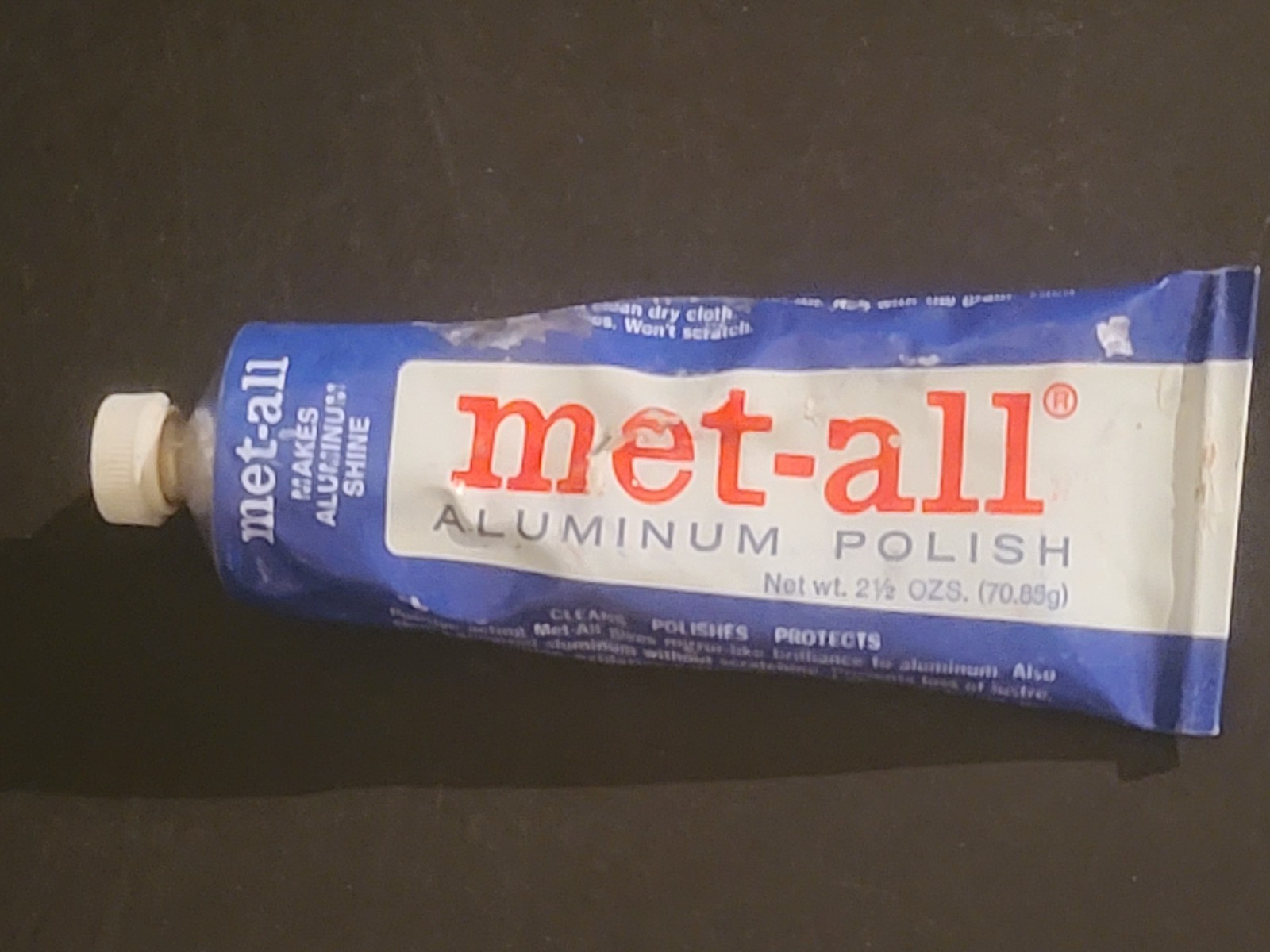 Vintage New Old Stock Met-All Aluminum Polish 2.5 oz Tube