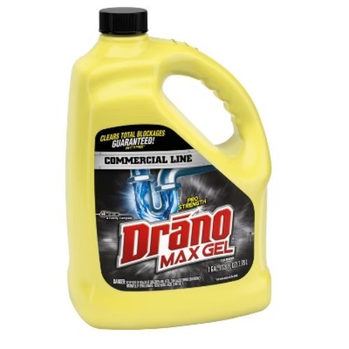 Drano Commercial Line Max Gel Drain Cleaner and Clog Remover – 128 fl ozr