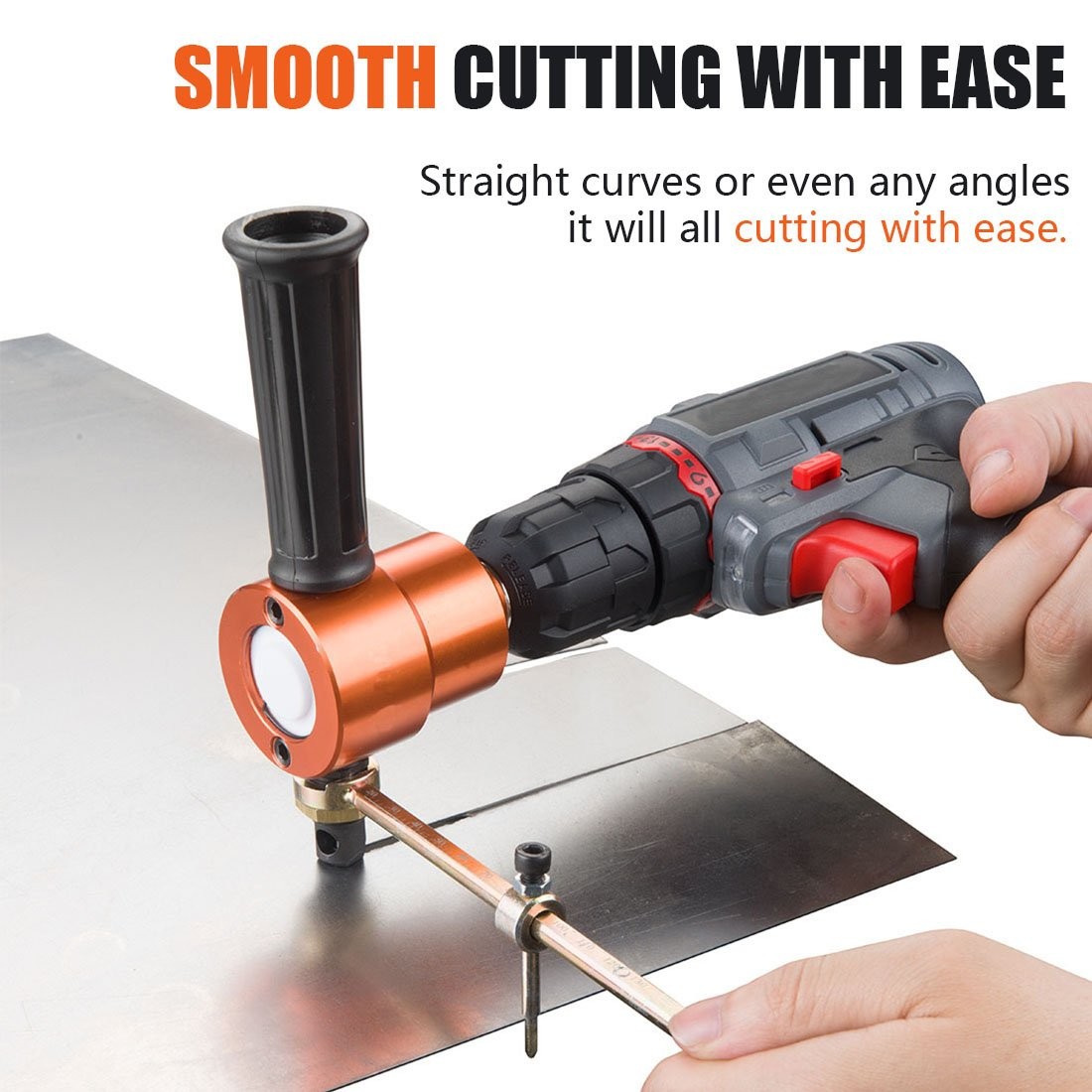 Double Head Sheet Metal Cutter Versatile Nibbler Drill Attachment For Straight C