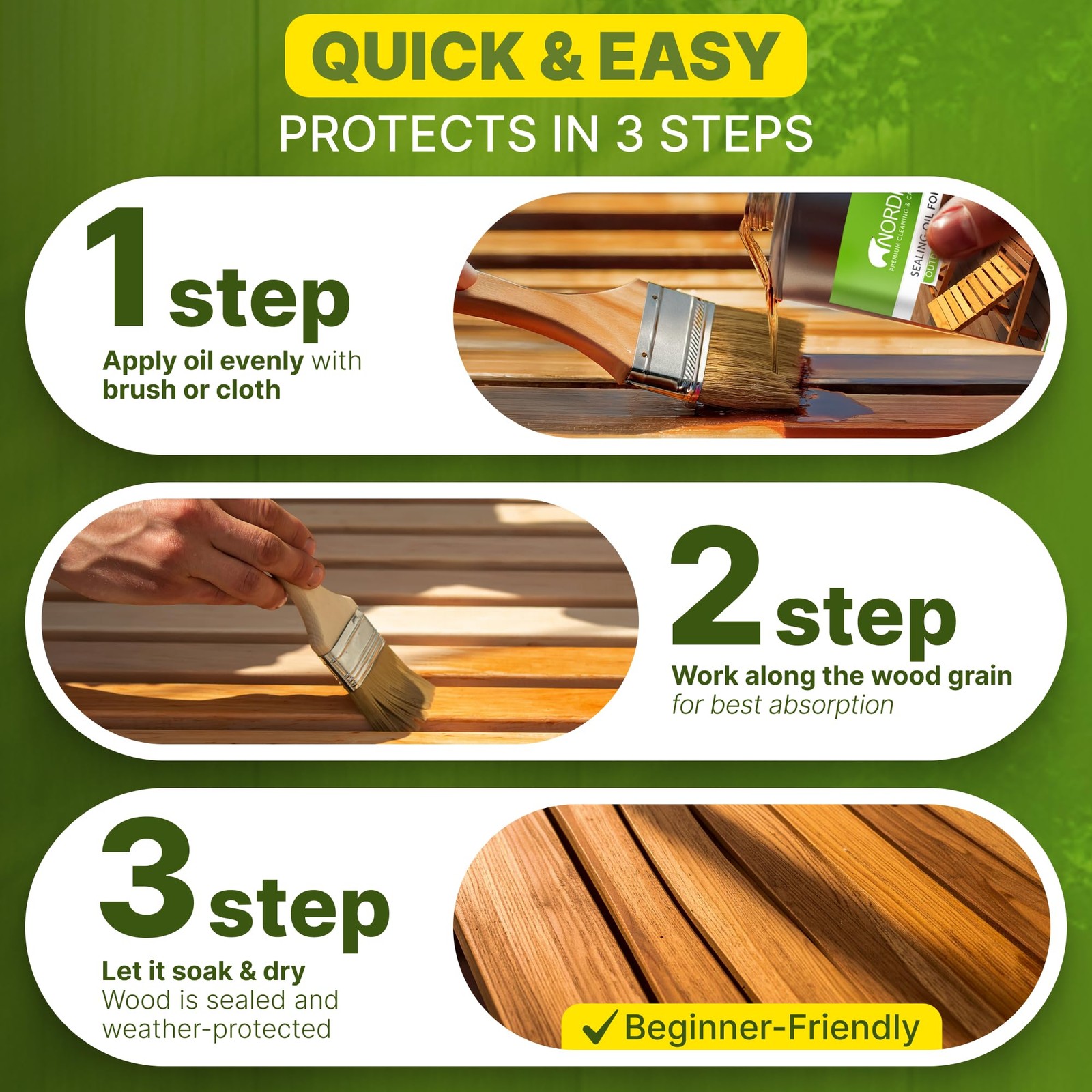 Nordicare Sealing Wood Oil for Outdoor Garden Furniture – Teak Oil – 170 Oz NEW