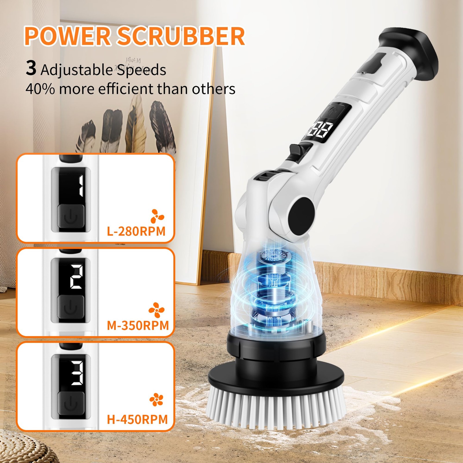 Electric Spin Scrubber, Power Electric Scrubber for Cleaning, Shower Cordless…