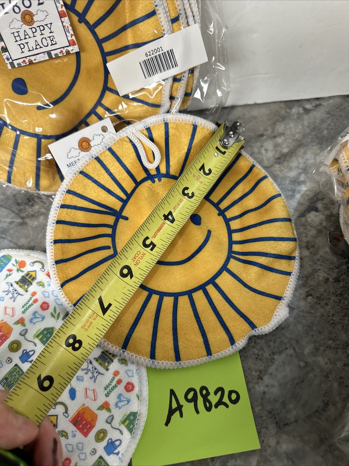 Lot Of 12 NWT Beekman 1802 Happy Place Face Microfiber Cleaning Mitt Sun 7.5″