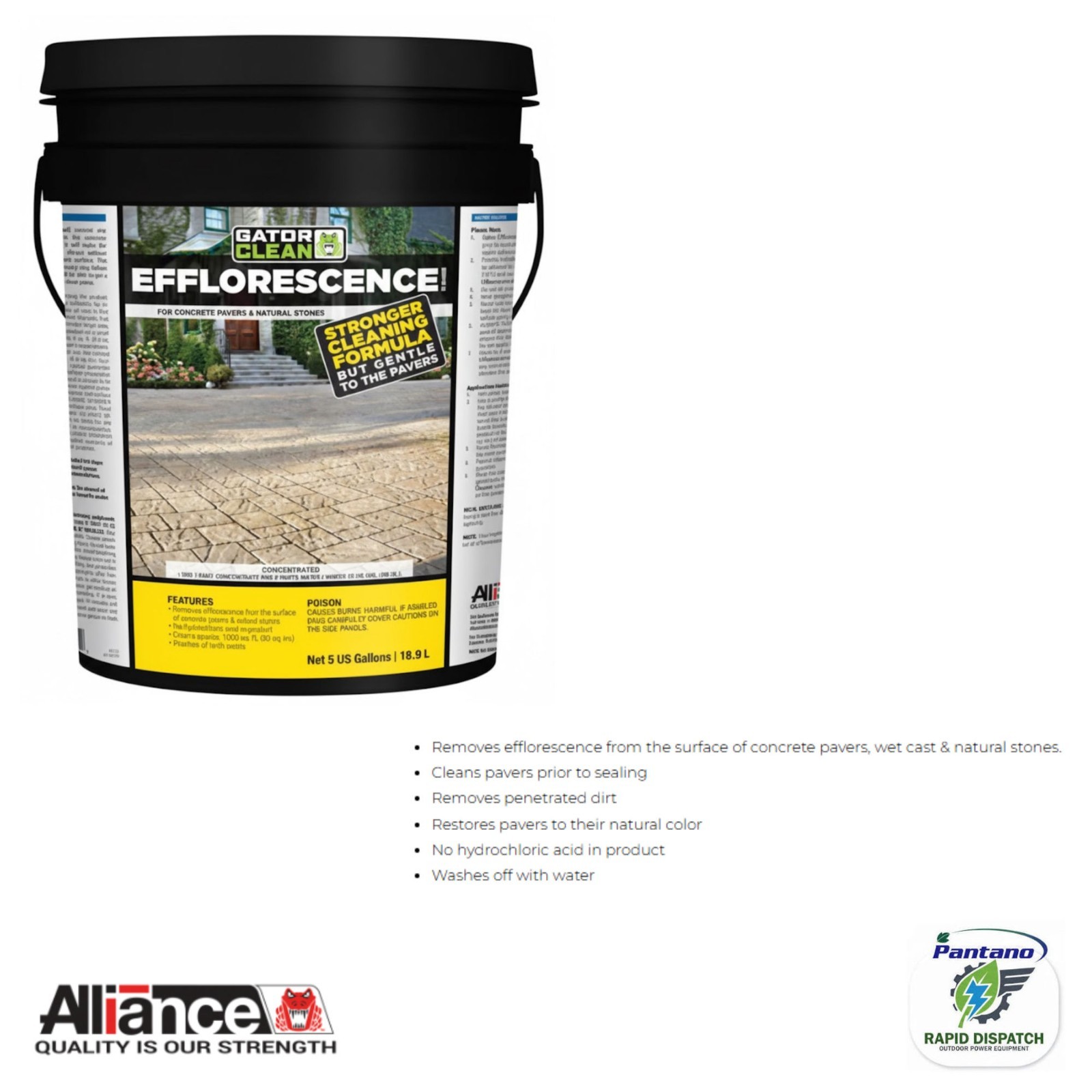 Alliance Gator Clean Efflorescence Cleaner 5 Gal for Pavers & Natural Stone