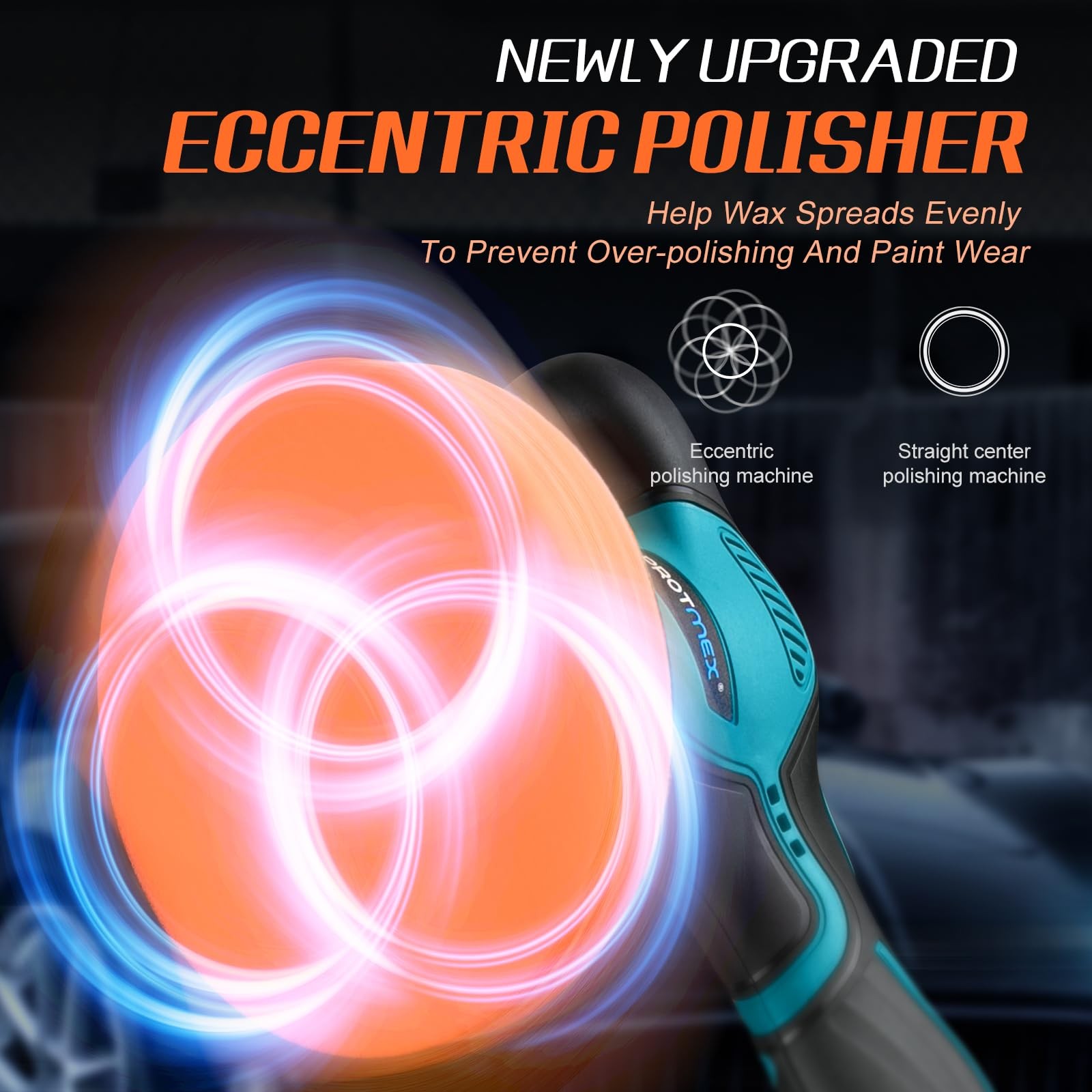 Cordless Car Buffer Polisher w/ 2x2000mAh 21V Batteries, 6 Inch Car Buffer Wa…