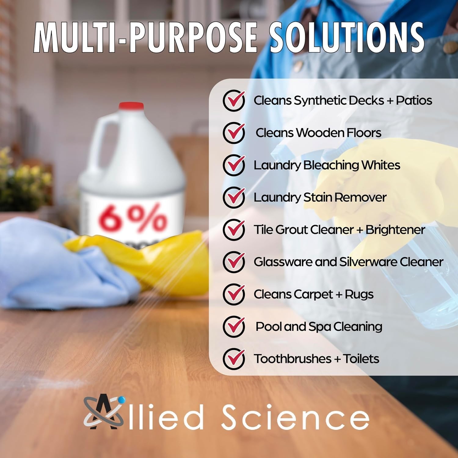 Allied Science 6% Hydrogen Peroxide, Food Grade H202 and Water – 4 Gallons