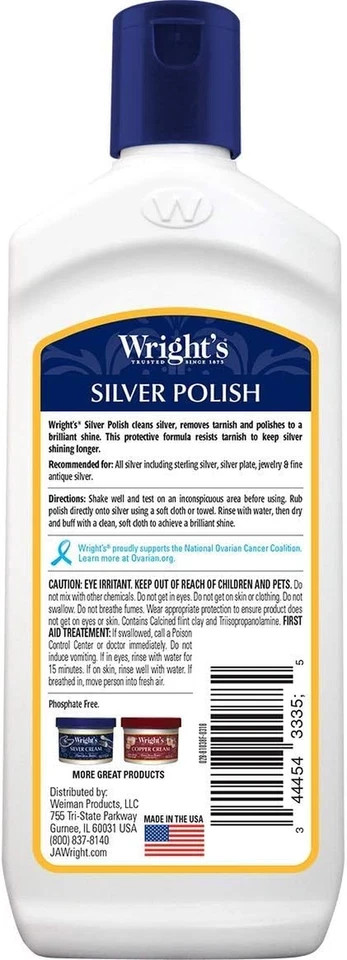 Wright’S Silver Cleaner and Polish – 7 Ounce – Ammonia Free – Use on Silver, Jew