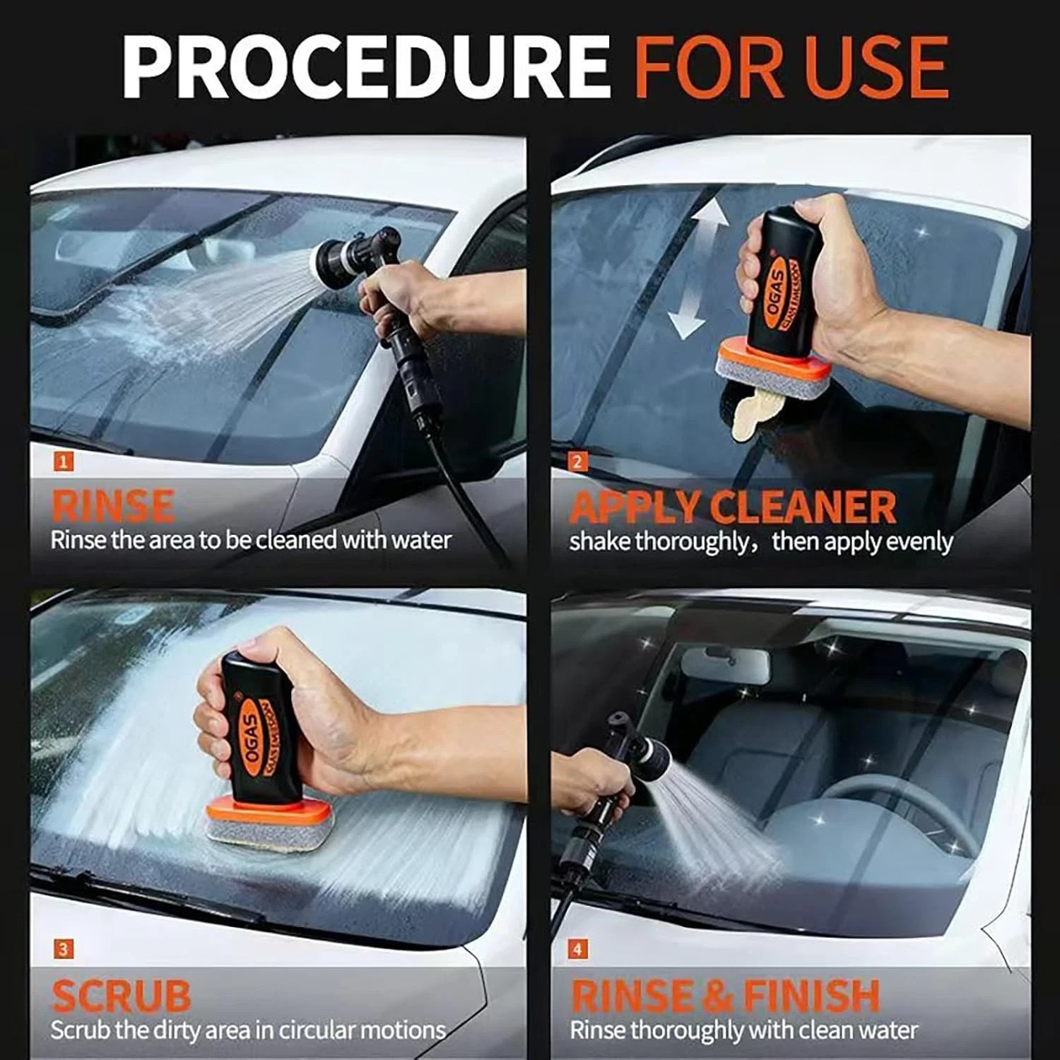 1/2/3pcs Glass Emulsion Cleaner,Handle Oil Film Remover,100ml w/ Brush Head