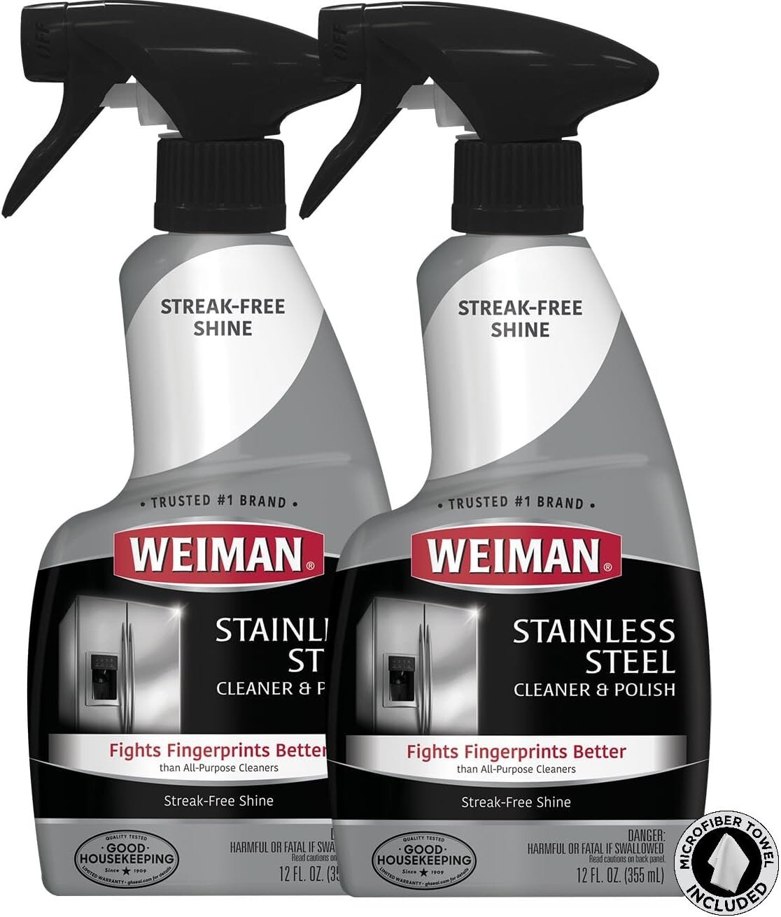 Stainless Steel Cleaner and Polish 2 Pack Removes Fingerprints Residue Grease