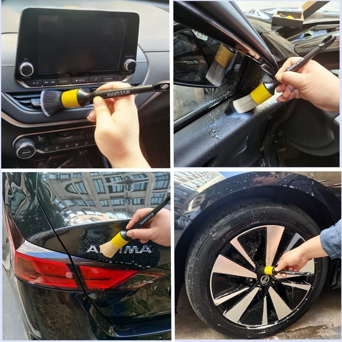 Car Detailing Brush Set Four Piece Boars Hair Ultra Soft No Scratch Interior