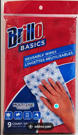 SET OF 2 Brillo Basics Reusable Wipes Multi Use 9 Count