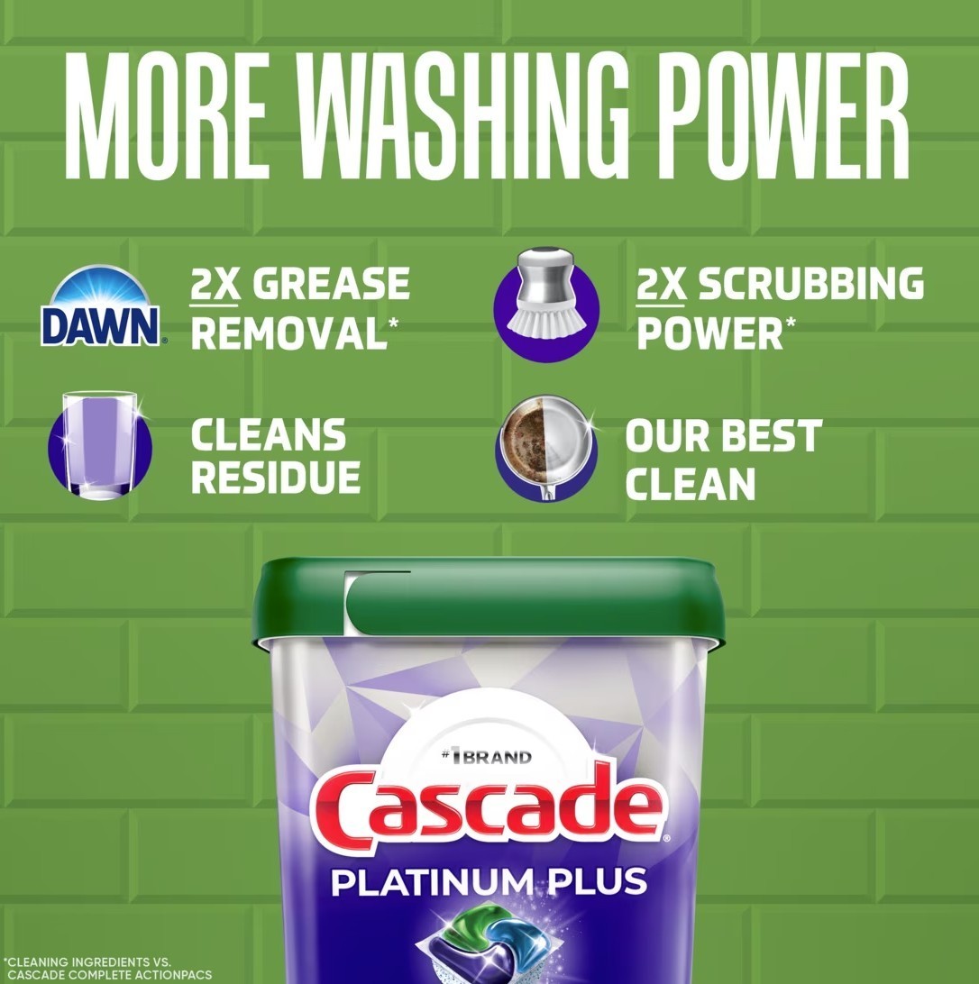 [SALE] 2 Pack Cascade Platinum Plus Dishwasher Detergent Pods Mountain 57 Count