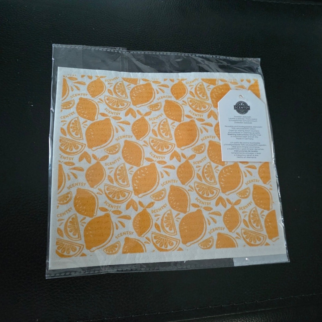 Scentsy Swedish Dishcloth/Washcloth – Citrus – New
