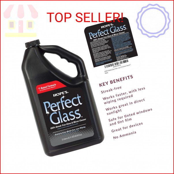 HOPE’S Perfect Glass Cleaner Spray Refill, Streak-Free, Ammonia-Free Window, Mir
