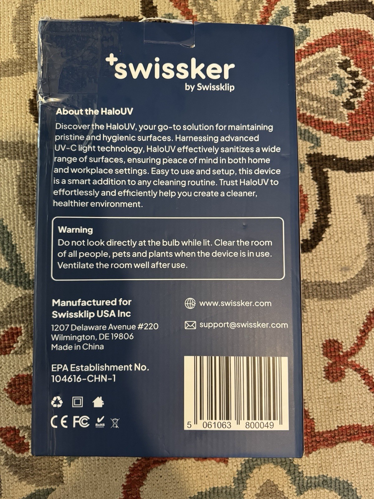 HaloUV Swissker by Swissklip, HaloClean UVOriginal, Home Disinfection Device