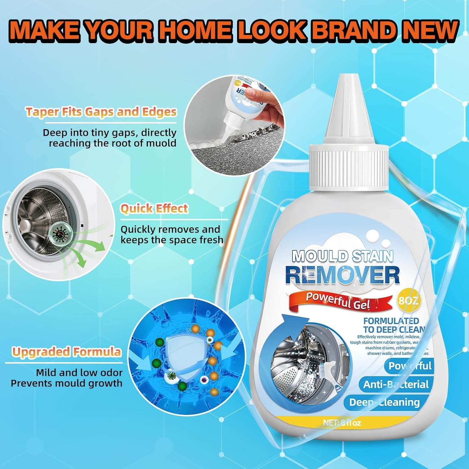 Home Remover Gel Deep Cleaning Cleaner Gel Washing Machine Bathroom Kitchen Tile