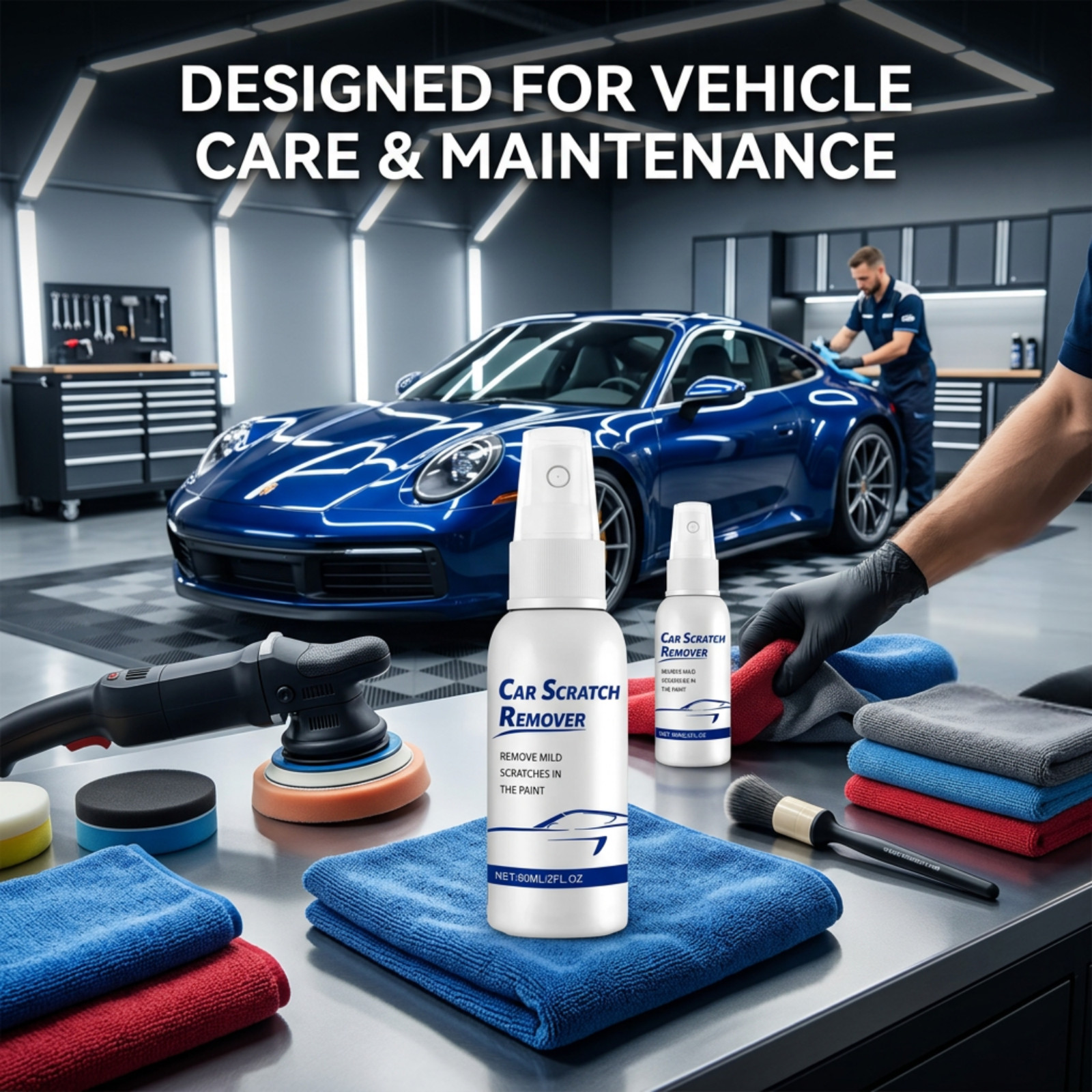Car Scratch Remover Spray – Quick Spray & Wipe Formula for Light Scratch, 60 ml