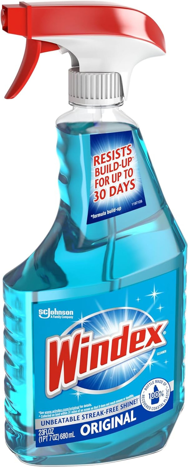 Glass and Window Cleaner Spray Bottle, Bottle Made from 100% Recovered Coastal P