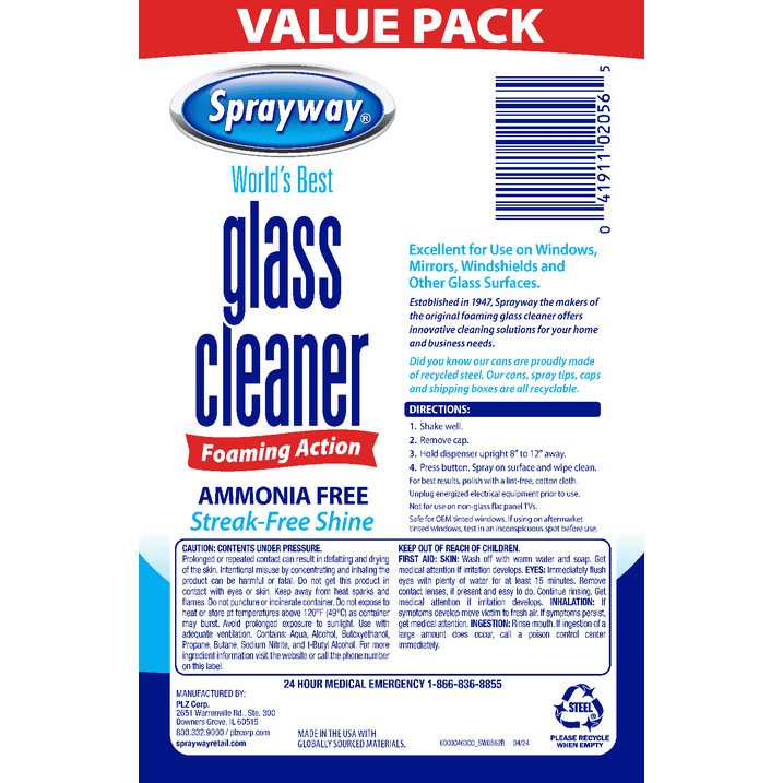 Sprayway Glass Cleaner Foaming Aerosol Spray 19oz 4-Pack Ammonia-Free ✨