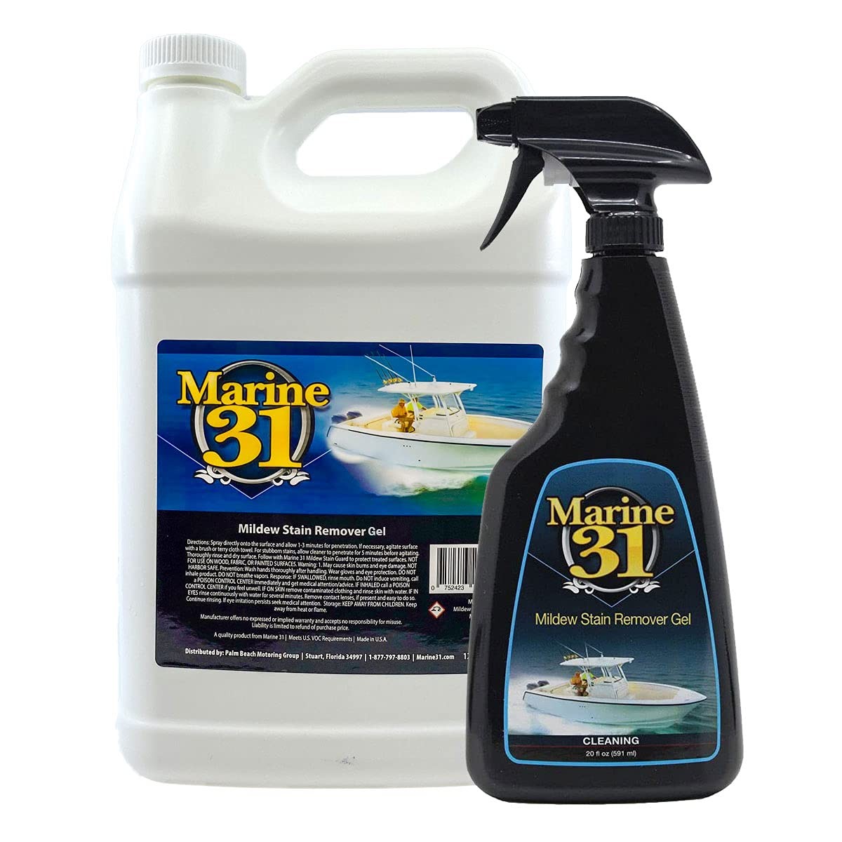 Mildew Stain Remover & Cleaner Gel Combo – Marine & Boat, Home & Patio, Bathr…